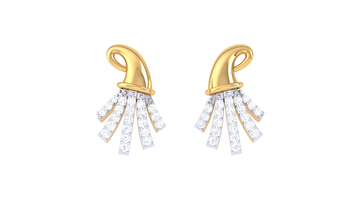 Abstract Glow Diamond Drop Earrings In Gold - 0.24 Ct