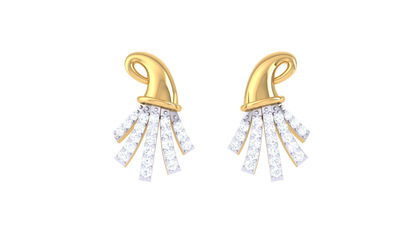 Abstract Glow Diamond Drop Earrings In Gold - 0.24 Ct