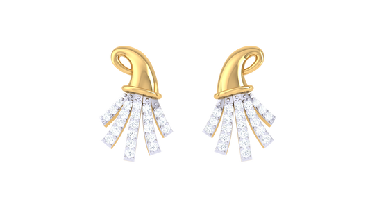 Abstract Glow Diamond Drop Earrings In Gold - 0.24 Ct