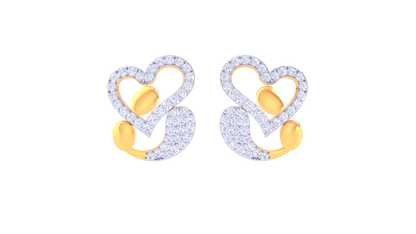 Heartline Harmony Stud Earrings – 0.79 Ct Diamond Sparkle In Gold