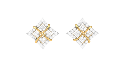 Signature Sparkle Stud Earrings In Gold - 0.51 Ct Round Cut Diamonds