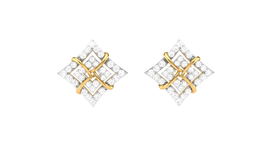 Signature Sparkle Stud Earrings In Gold - 0.51 Ct Round Cut Diamonds