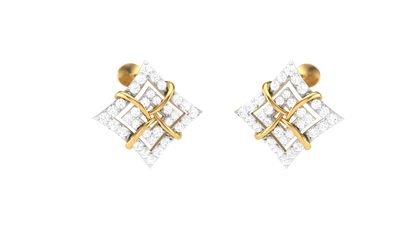 Signature Sparkle Stud Earrings In Gold - 0.51 Ct Round Cut Diamonds