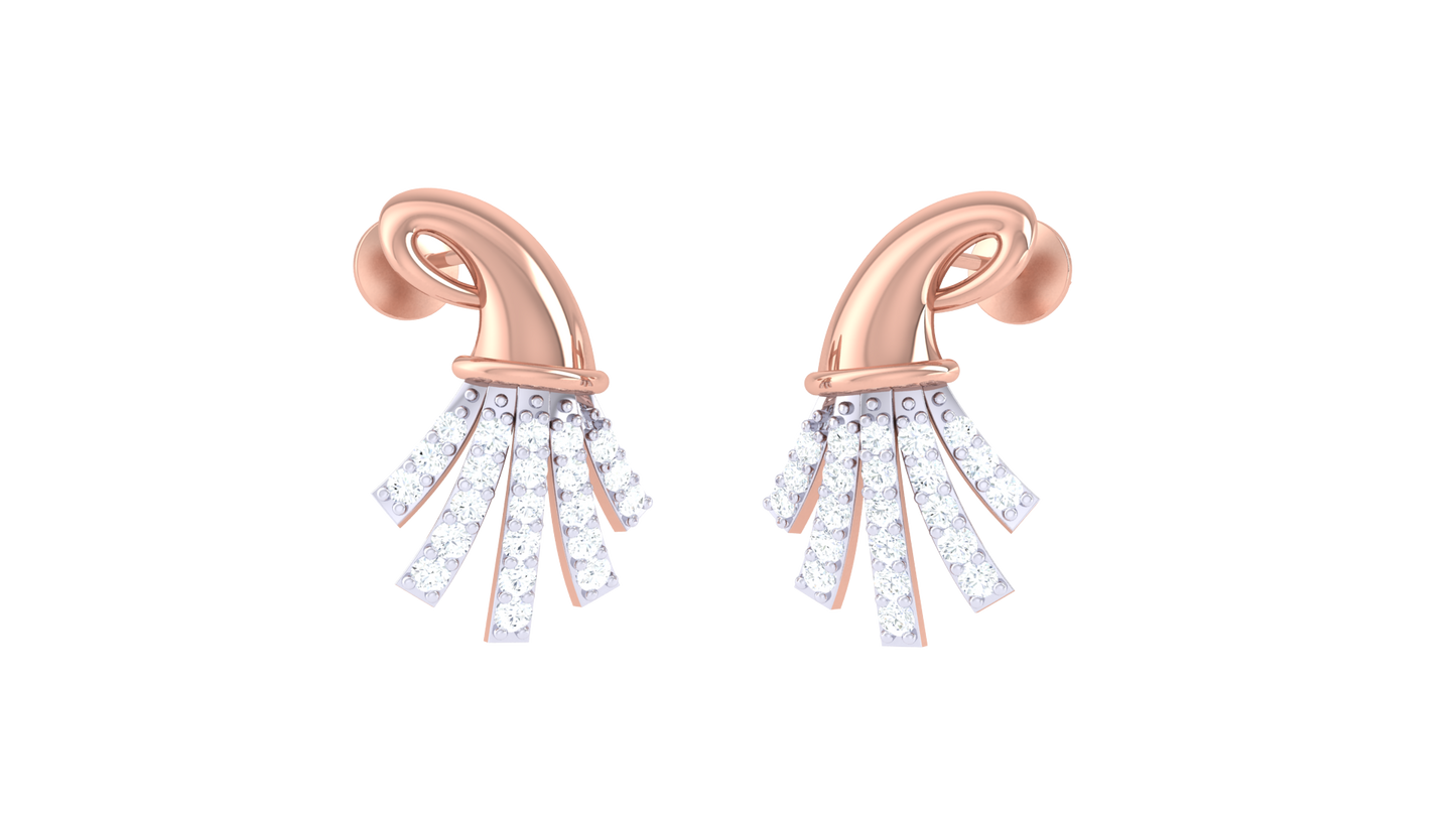 Abstract Glow Diamond Drop Earrings In Gold - 0.24 Ct