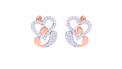 Heartline Harmony Stud Earrings – 0.79 Ct Diamond Sparkle In Gold