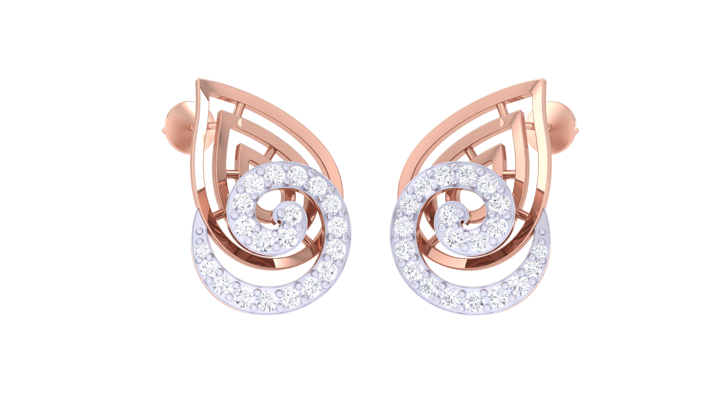 Floral Frost Diamond Stud Earrings - 0.31 Ct