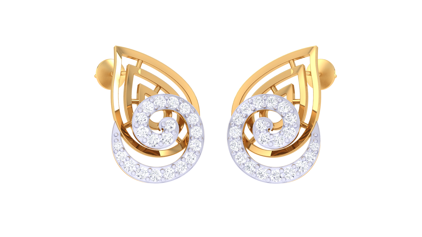 Floral Frost Diamond Stud Earrings - 0.31 Ct