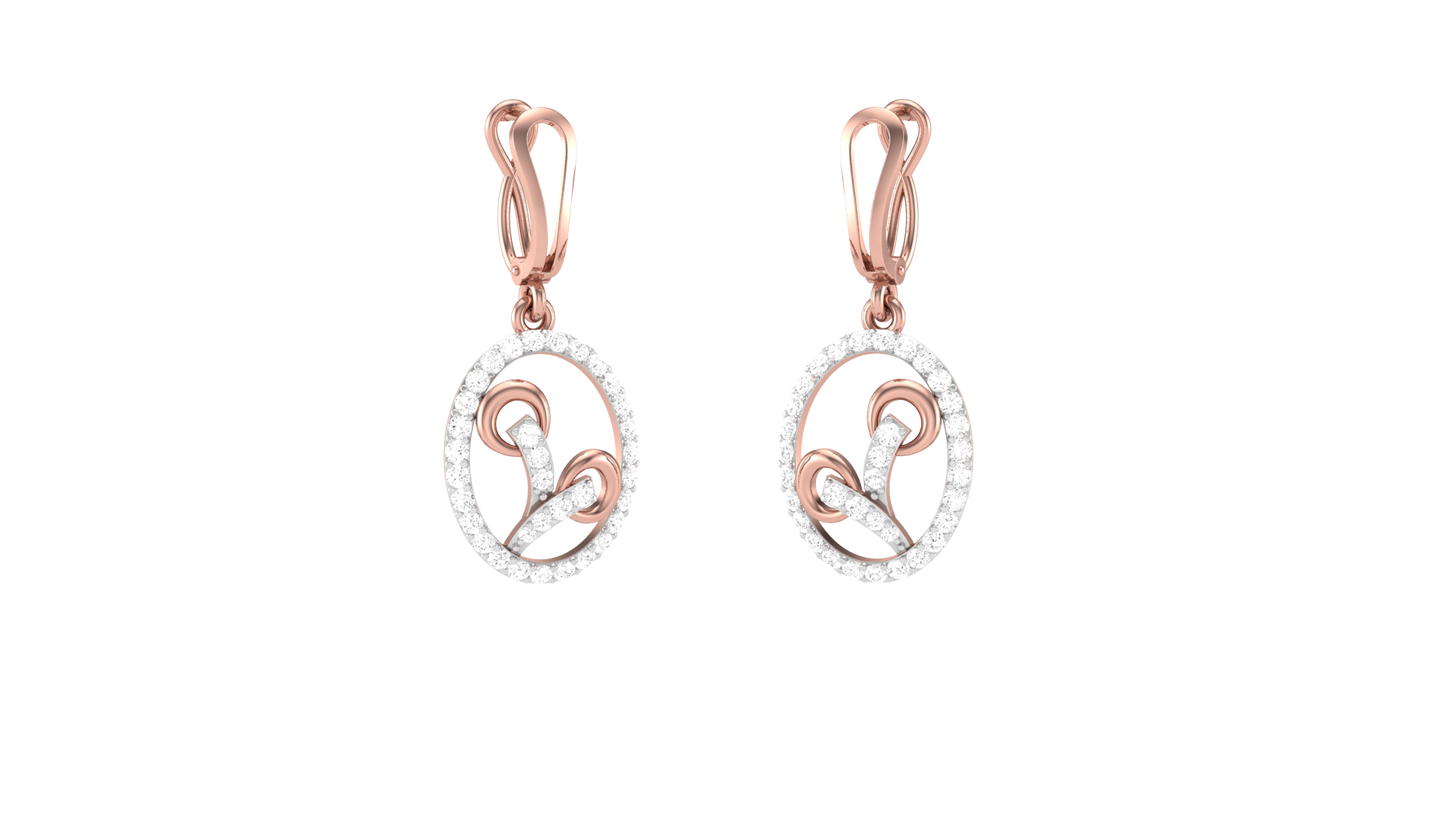 Luxury Teardrop Hoop Earrings In Gold - 0.54 Ct Round Cut Diamonds With Subtal Luxury