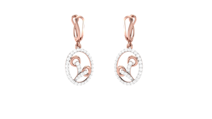 Luxury Teardrop Hoop Earrings In Gold - 0.54 Ct Round Cut Diamonds With Subtal Luxury
