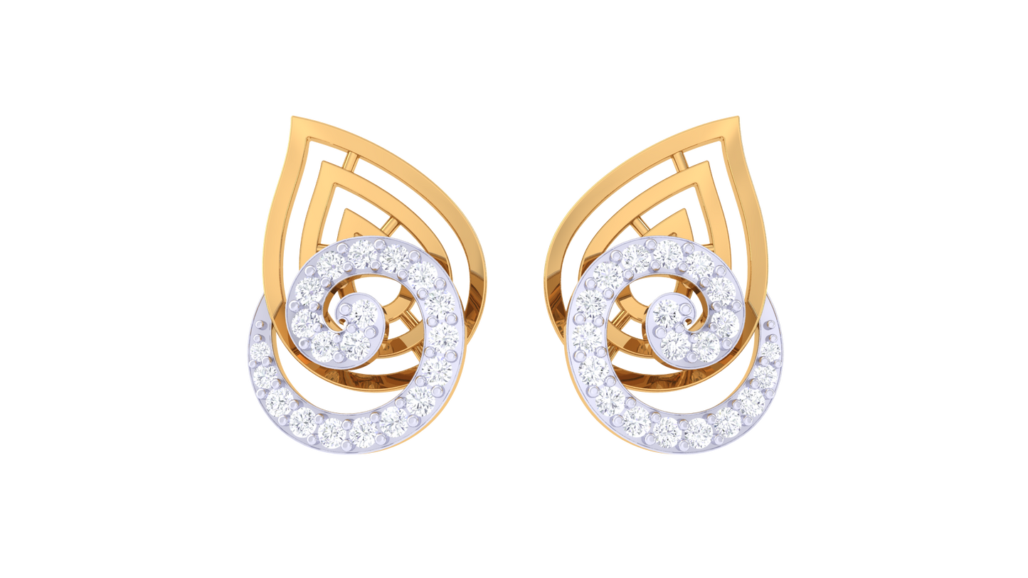 Floral Frost Diamond Stud Earrings - 0.31 Ct