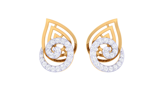 Floral Frost Diamond Stud Earrings - 0.31 Ct