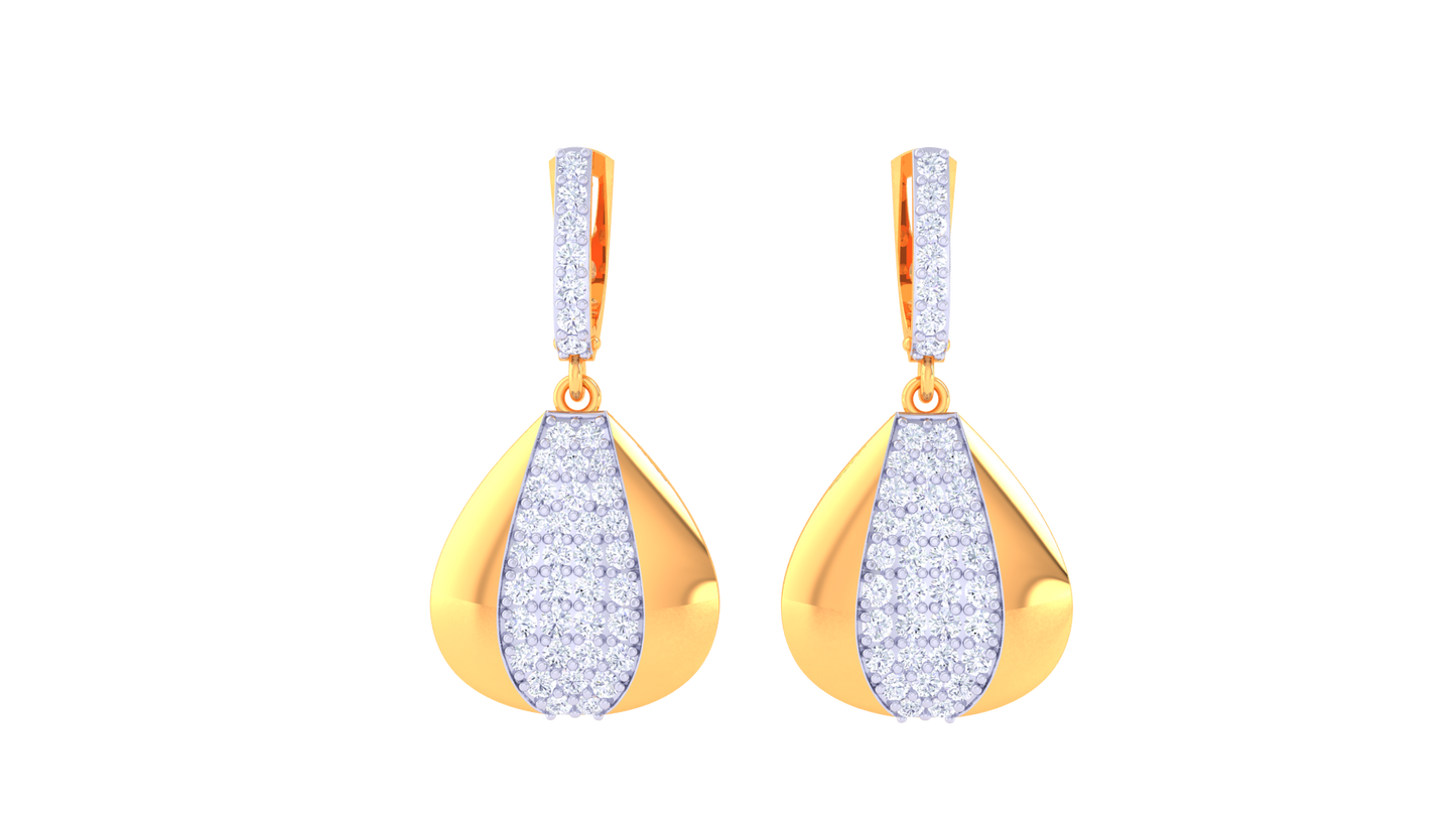 Golden Cascade Hoop Earrings – 0.84 Ct Diamond Elegance
