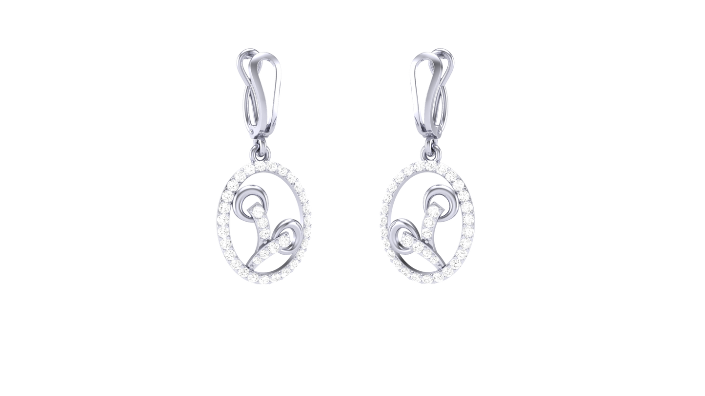 Luxury Teardrop Hoop Earrings In Gold - 0.54 Ct Round Cut Diamonds With Subtal Luxury