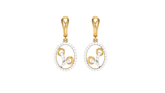 Luxury Teardrop Hoop Earrings In Gold - 0.54 Ct Round Cut Diamonds With Subtal Luxury