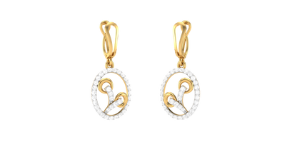Luxury Teardrop Hoop Earrings In Gold - 0.54 Ct Round Cut Diamonds With Subtal Luxury