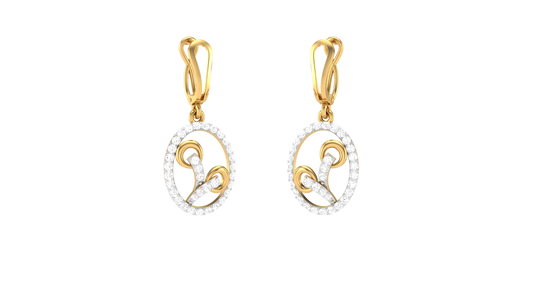 Luxury Teardrop Hoop Earrings In Gold - 0.54 Ct Round Cut Diamonds With Subtal Luxury