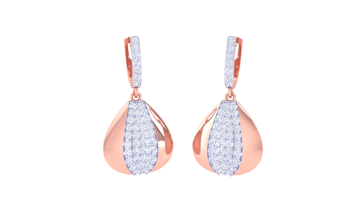 Golden Cascade Hoop Earrings – 0.84 Ct Diamond Elegance