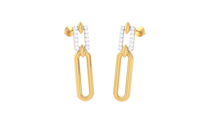 Marquise Loop Drop Earrings In Gold - 0.13 Ct Diamonds