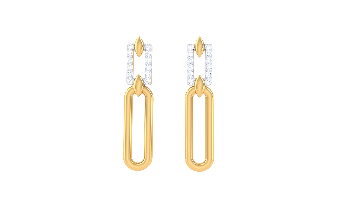 Marquise Loop Drop Earrings In Gold - 0.13 Ct Diamonds