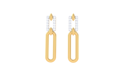 Marquise Loop Drop Earrings In Gold - 0.13 Ct Diamonds