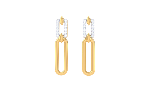 Marquise Loop Drop Earrings In Gold - 0.13 Ct Diamonds