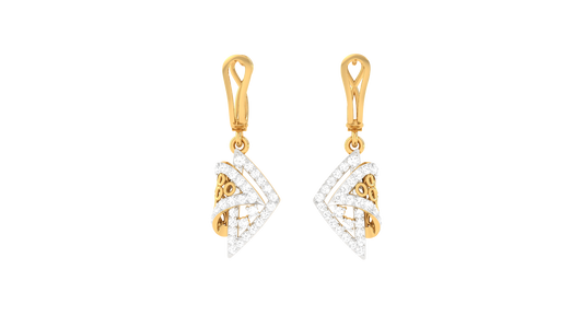 0.49 Ct - Gleaming Teardrop Diamond Hoop Earrings