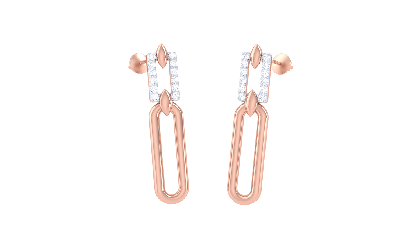 Marquise Loop Drop Earrings In Gold - 0.13 Ct Diamonds