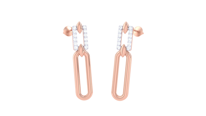 Marquise Loop Drop Earrings In Gold - 0.13 Ct Diamonds