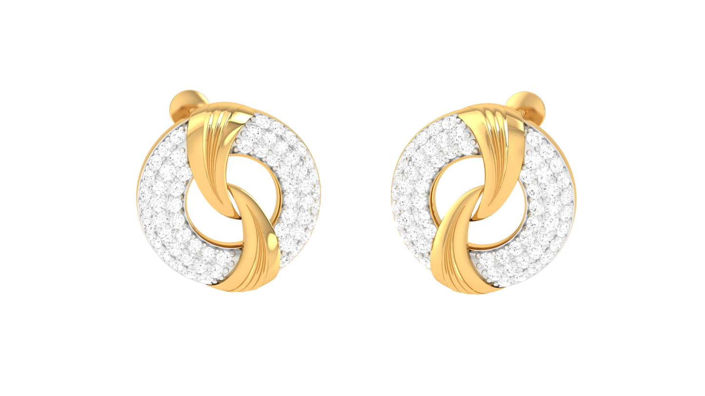 0.76 Ct - Lustre Loop Diamond Stud Earrings