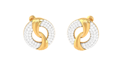 0.76 Ct - Lustre Loop Diamond Stud Earrings