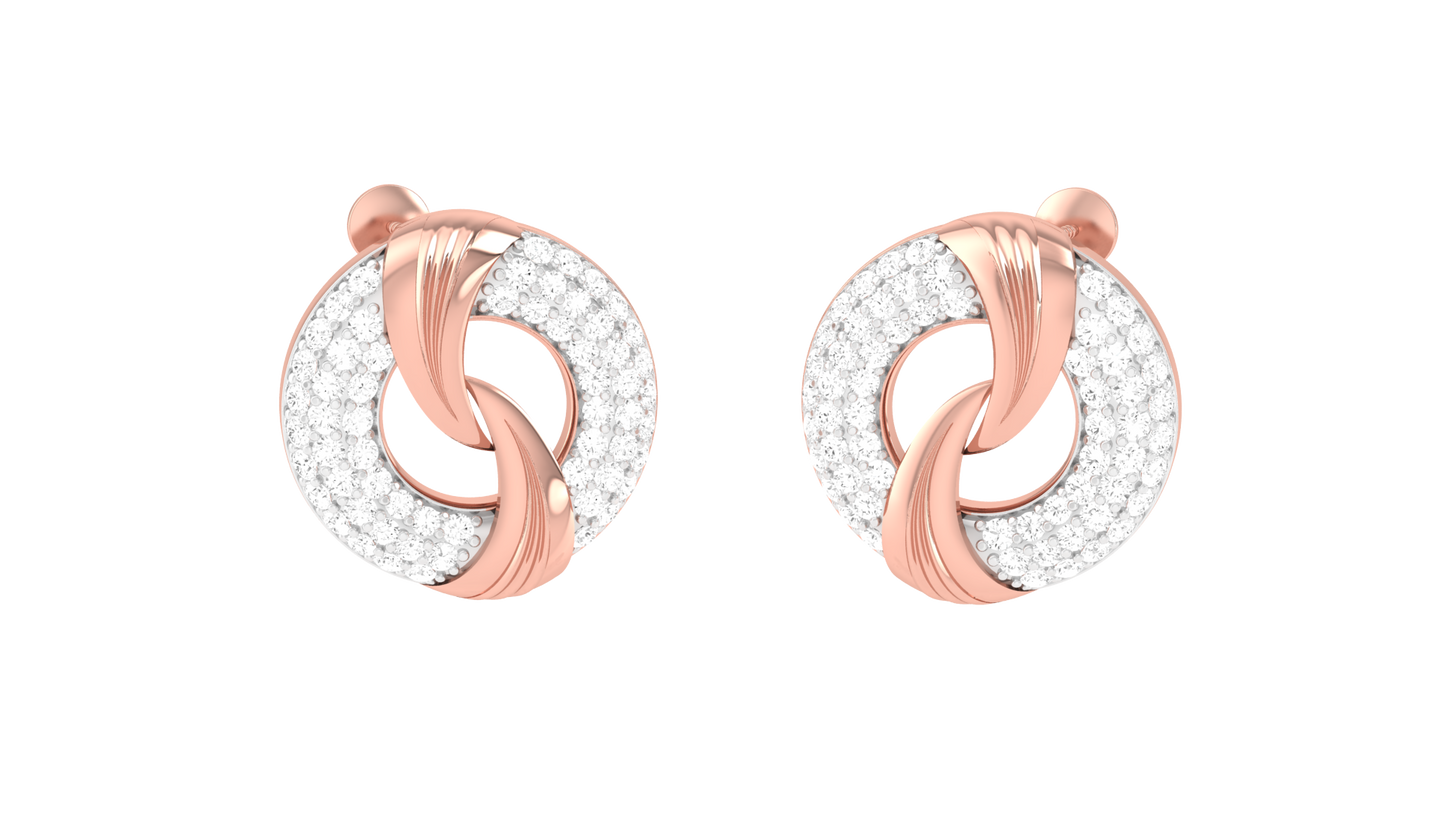 0.76 Ct - Lustre Loop Diamond Stud Earrings