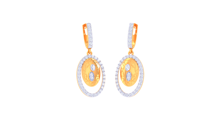 Celestia Orbit Hoop Earrings – 0.68 Ct Diamond Sparkle In Sculpted Gold Harmony