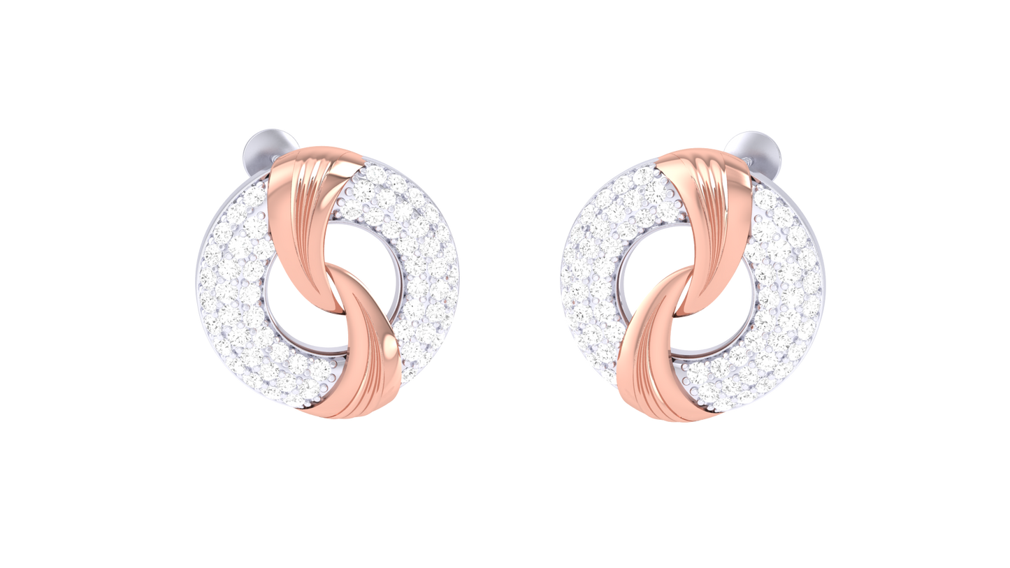 0.76 Ct - Lustre Loop Diamond Stud Earrings