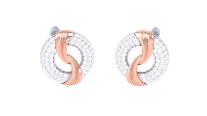0.76 Ct - Lustre Loop Diamond Stud Earrings