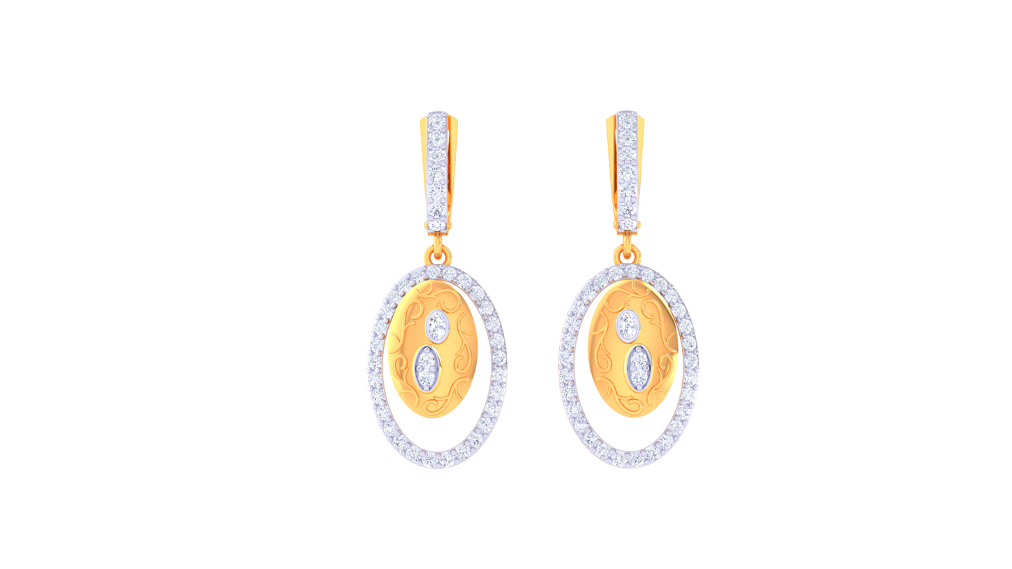 Celestia Orbit Hoop Earrings – 0.68 Ct Diamond Sparkle In Sculpted Gold Harmony