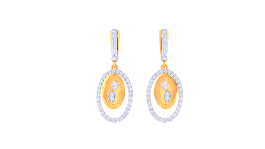 Celestia Orbit Hoop Earrings – 0.68 Ct Diamond Sparkle In Sculpted Gold Harmony