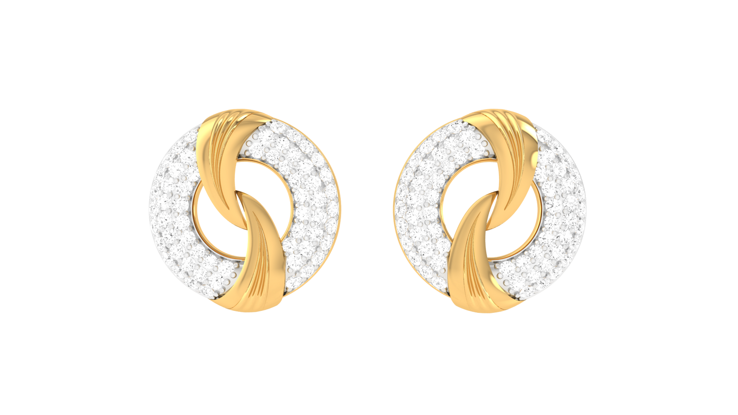 0.76 Ct - Lustre Loop Diamond Stud Earrings