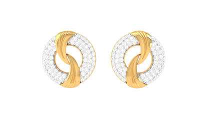 0.76 Ct - Lustre Loop Diamond Stud Earrings