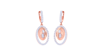 Celestia Orbit Hoop Earrings – 0.68 Ct Diamond Sparkle In Sculpted Gold Harmony