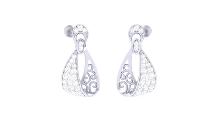 Stylish Grid Diamond Drop Earring - 0.30 Ct.