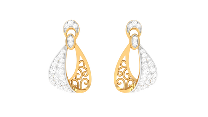 Stylish Grid Diamond Drop Earring - 0.30 Ct.