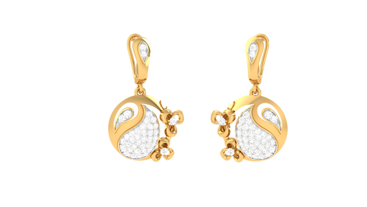 Opulent Halo Hoop Earrings In Gold - 0.66 Ct Sparkling Round Diamonds