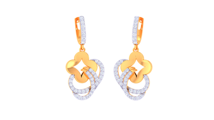 Petalloop Luxe Hoop Earrings – 0.61 Ct Diamond Bloom In Sculpted Gold