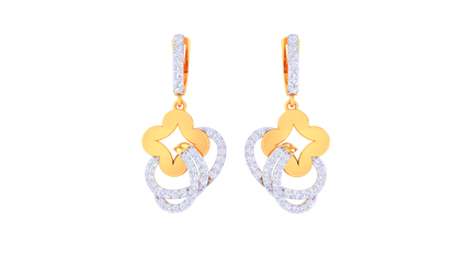 Petalloop Luxe Hoop Earrings – 0.61 Ct Diamond Bloom In Sculpted Gold