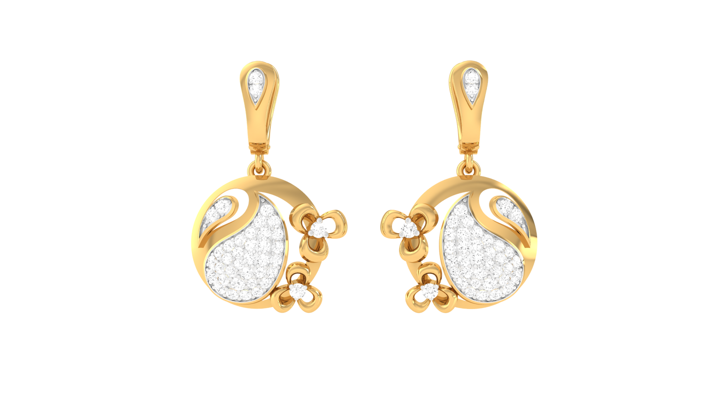 Opulent Halo Hoop Earrings In Gold - 0.66 Ct Sparkling Round Diamonds