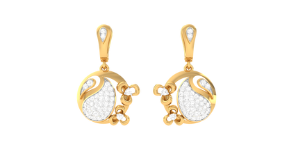 Opulent Halo Hoop Earrings In Gold - 0.66 Ct Sparkling Round Diamonds