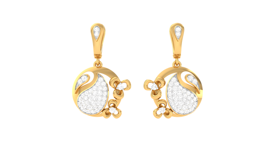 Opulent Halo Hoop Earrings In Gold - 0.66 Ct Sparkling Round Diamonds