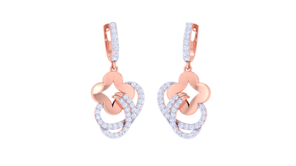 Petalloop Luxe Hoop Earrings – 0.61 Ct Diamond Bloom In Sculpted Gold