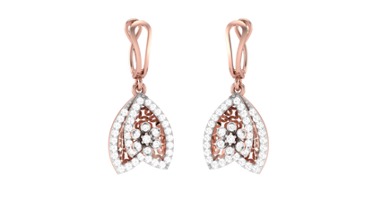 Classic Teardrop Halo Hoop Earrings In Gold - 0.56 Ct Brilliance Round Cut Diamonds