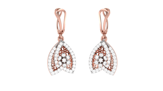 Classic Teardrop Halo Hoop Earrings In Gold - 0.56 Ct Brilliance Round Cut Diamonds